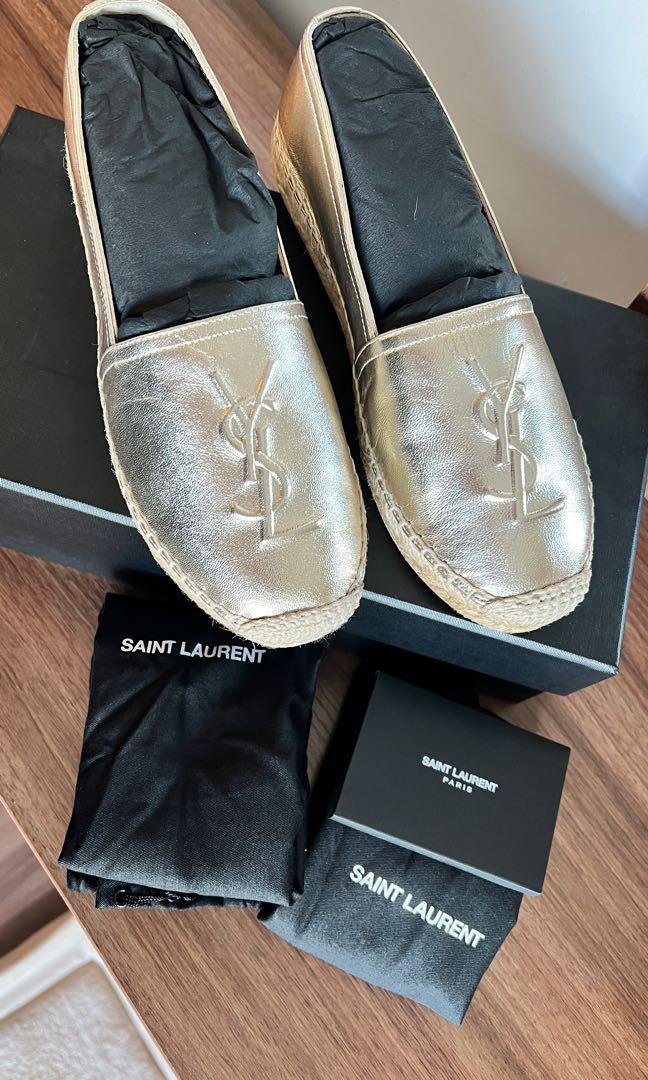 YSL espadrilles metallic gold size 36 BNWT Carousell