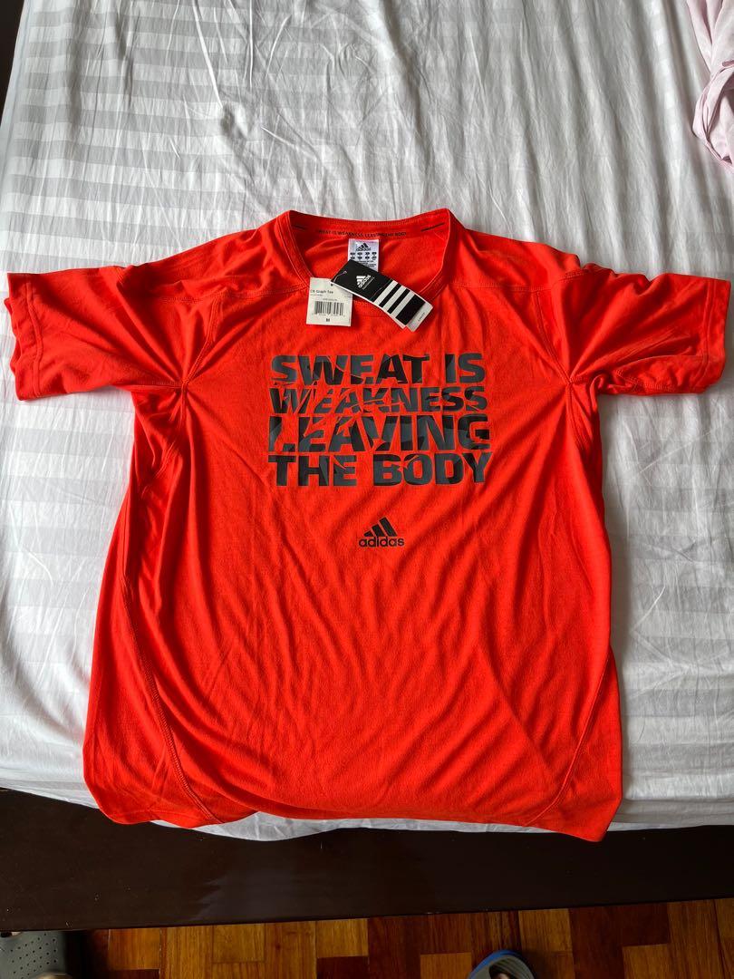 Adidas t shirt sweat is on sale weakness leaving the body