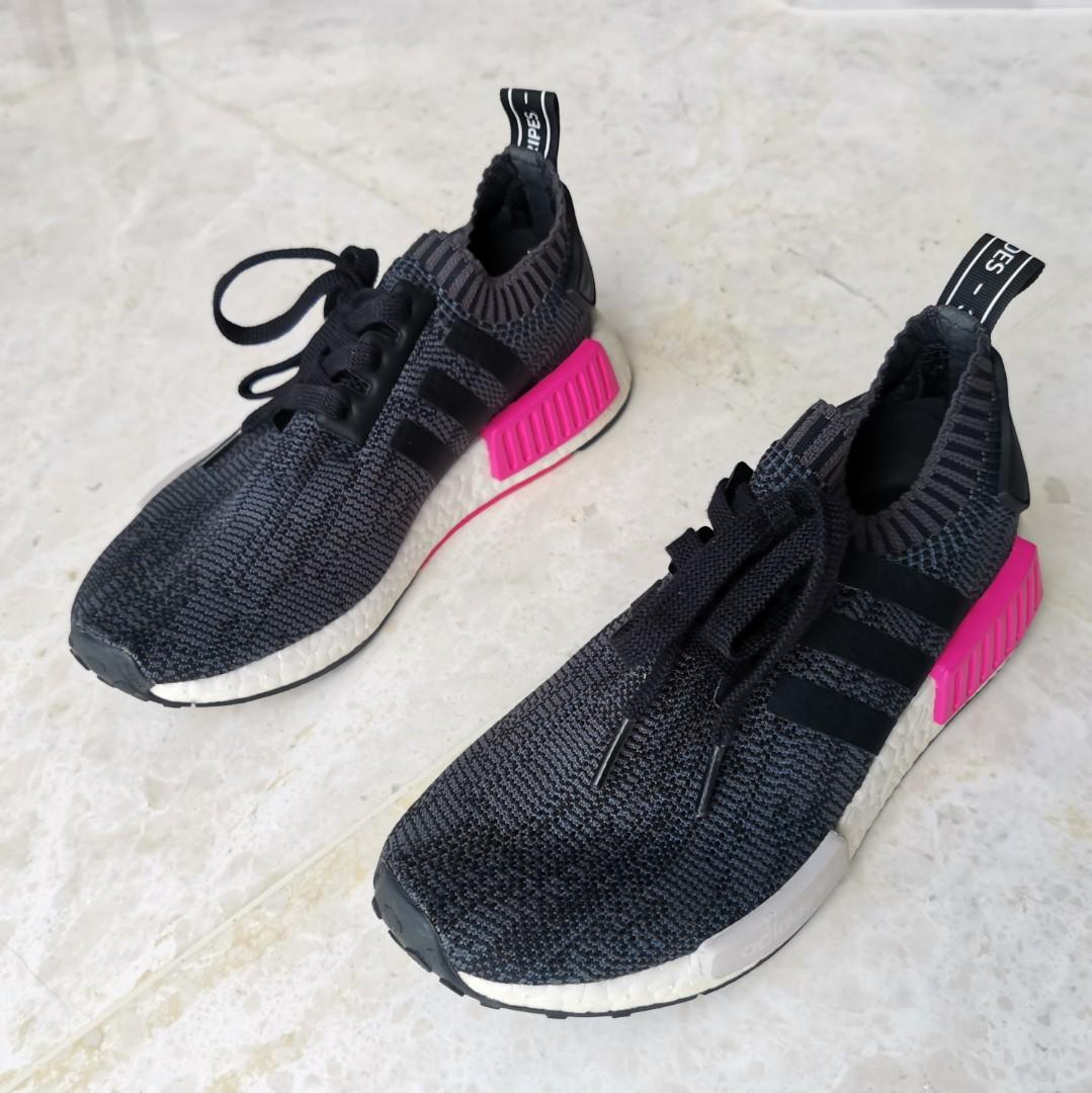 Adidas NMD R1 Primeknit Black Pink BB2364 New no box