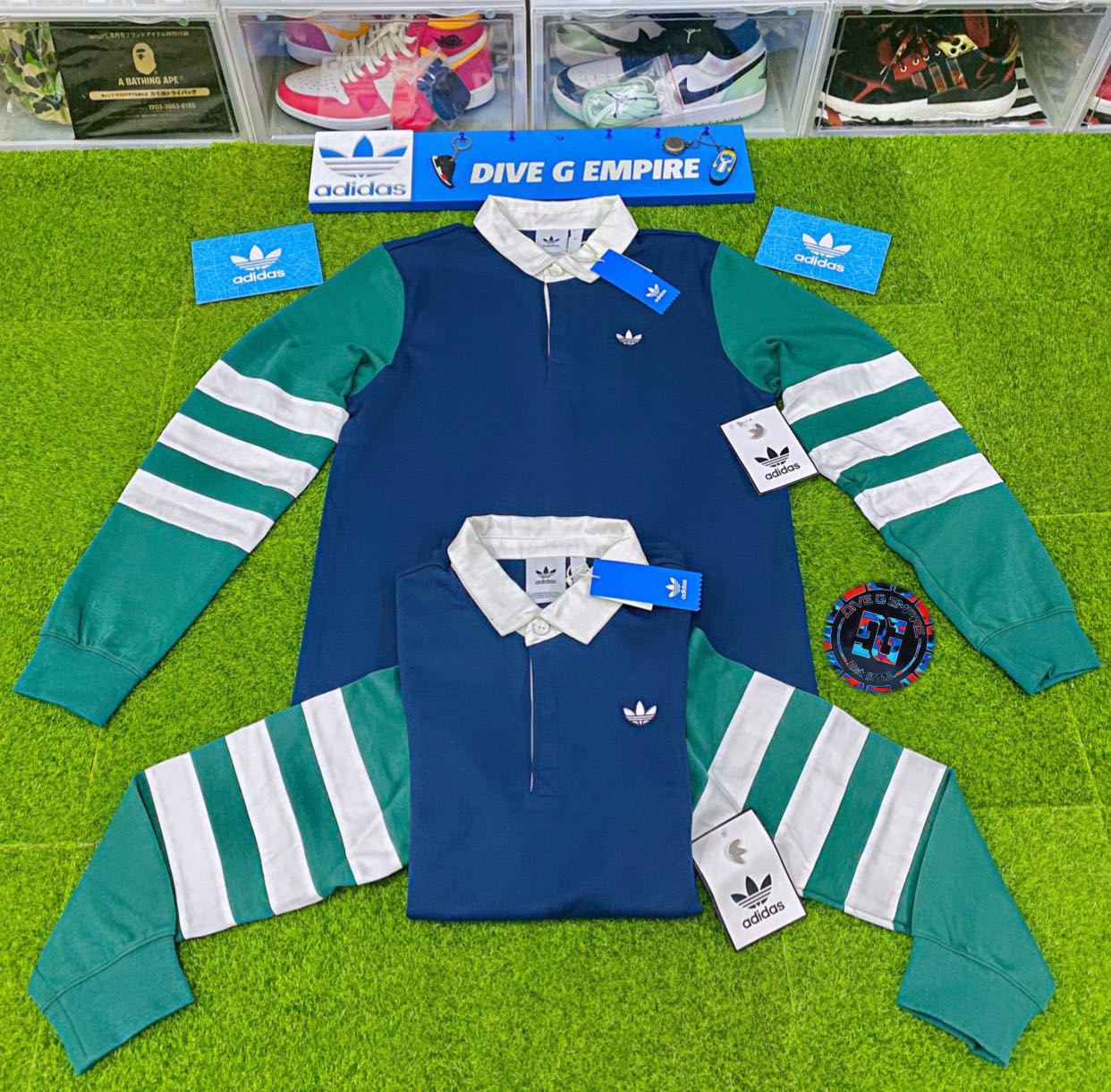 ADIDAS SAMSTAG RUGBY POLO TEE WITH PIN BADGE