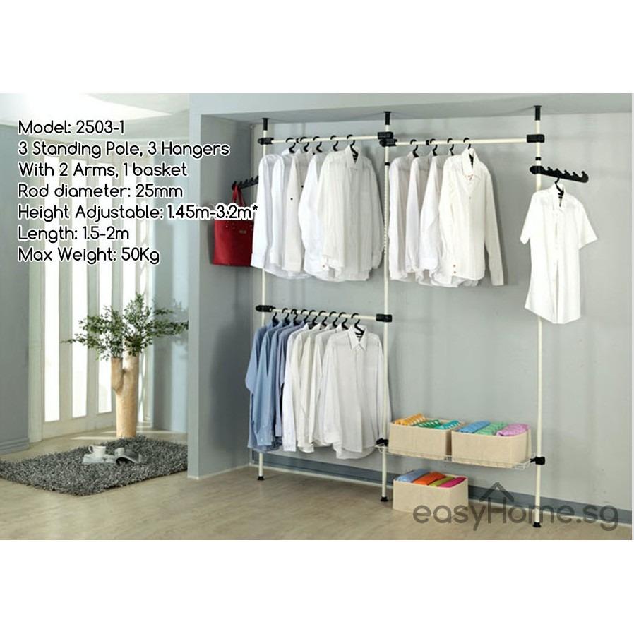 Korean standing pole clothes rack best sale