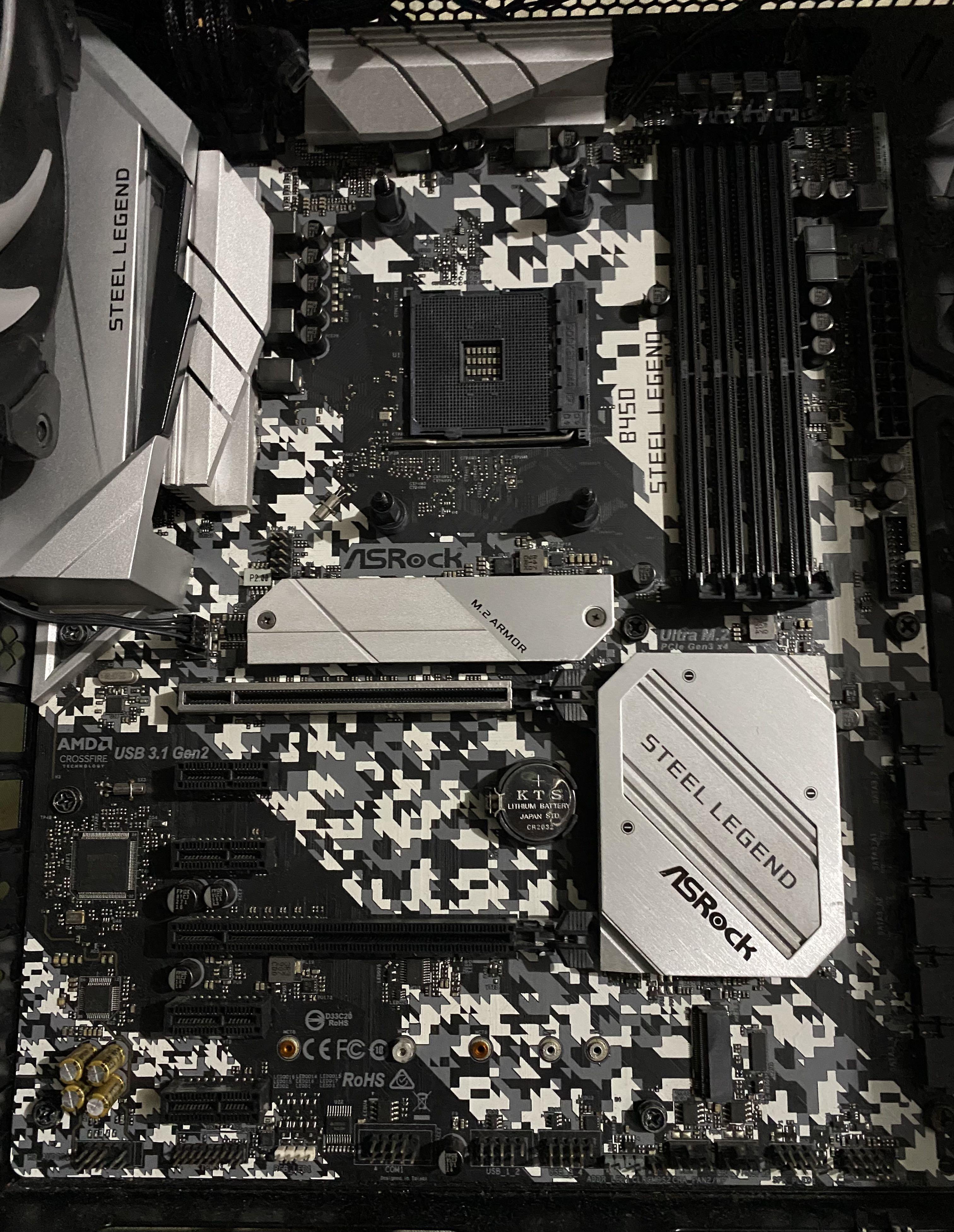 Asrock B450 Steel Legend ATX Motherboard, Computers & Tech, Parts