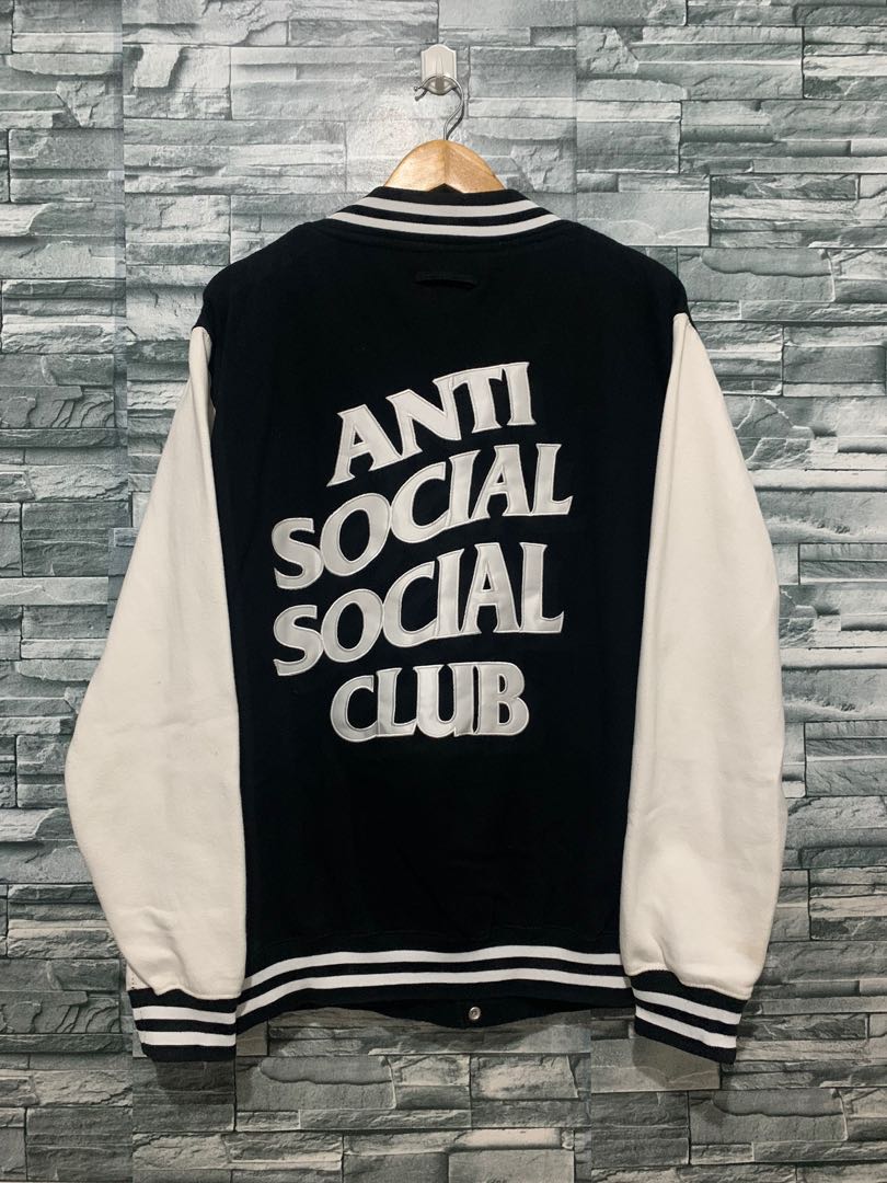 ASSC Anti Social Social Club Dropout Black White Varsity Jacket