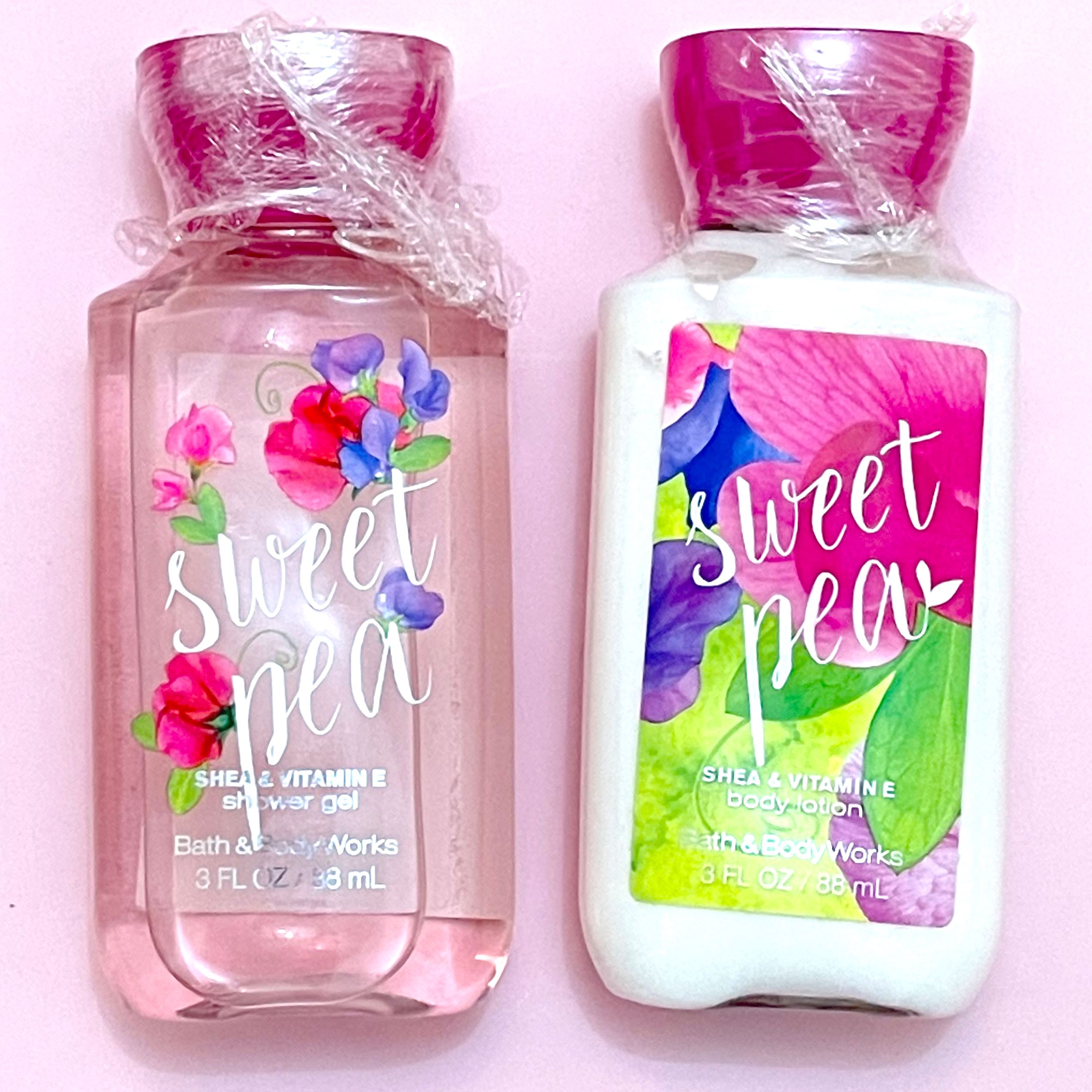 Bath And Body Works Sweet Pea Shower Gel & Lotion Set 3oz, Beauty