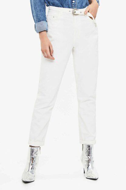 White shop jeans belt