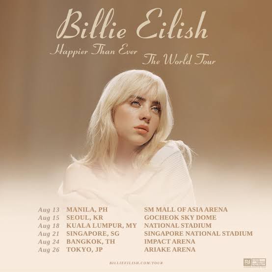billie eilish happier than ever tour manila standing VIP ticket
