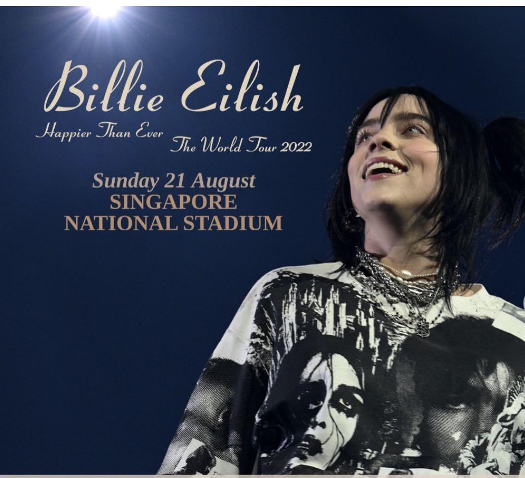 Billie Eilish World Tour in Singapore Ticket, Tickets & Vouchers, Event
