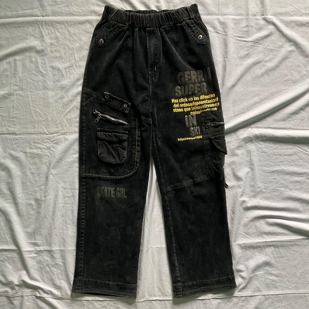 black pants cargo pants aesthetic pants on Carousell