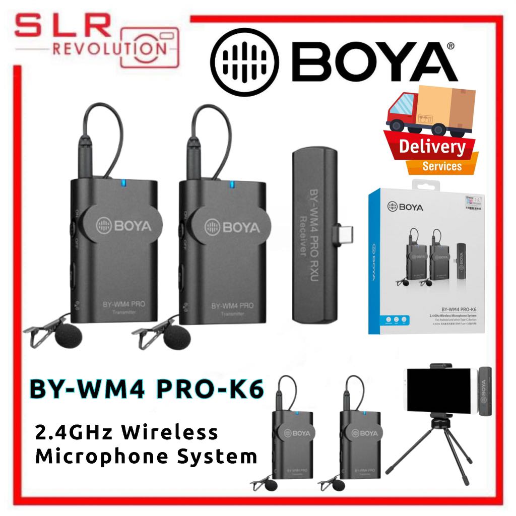 BOYA BY-WM4 PRO-K6 Two-Person Digital Wireless Omni Lavalier Microphone ...