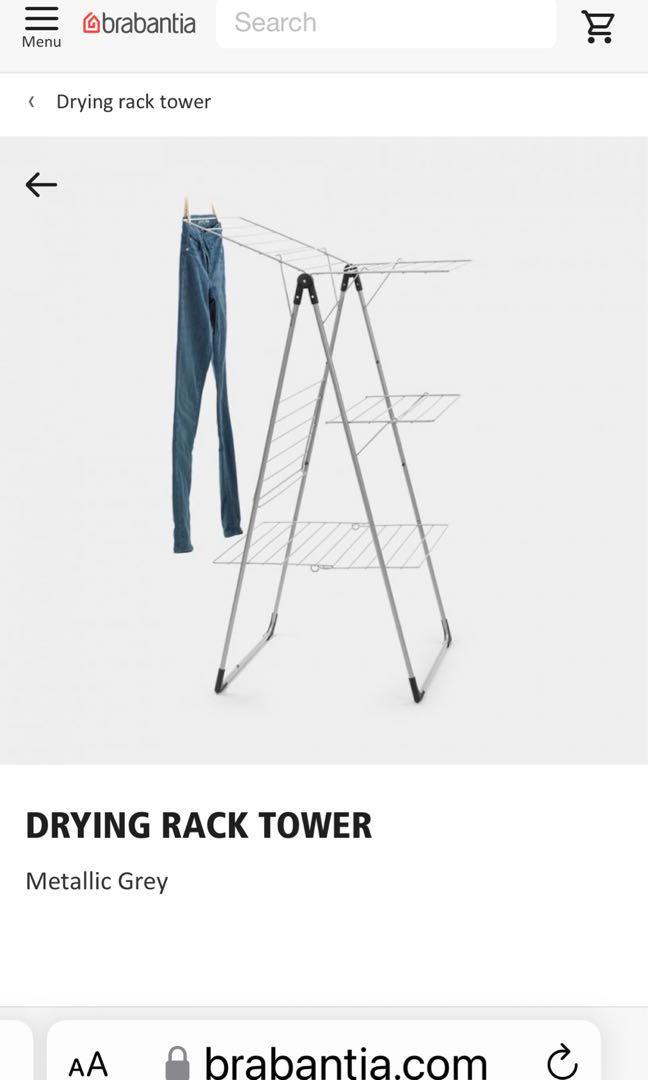 Brabantia Drying Rack Tower - Metallic Grey