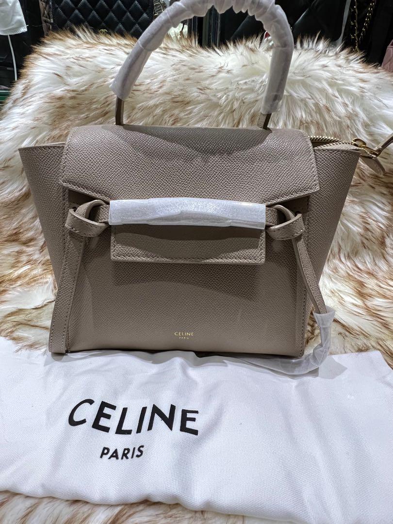 CELINE-Celine Pico Belt Bag in Grained Calfskin Black