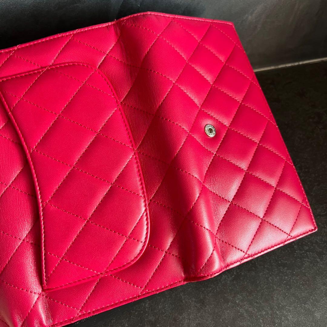 Guaranteed Authentic Chanel CC Quilted Compact Flap Trifold Wallet Fuchsia  Dark Pink, How To Check Chanel Wallet Authenticity