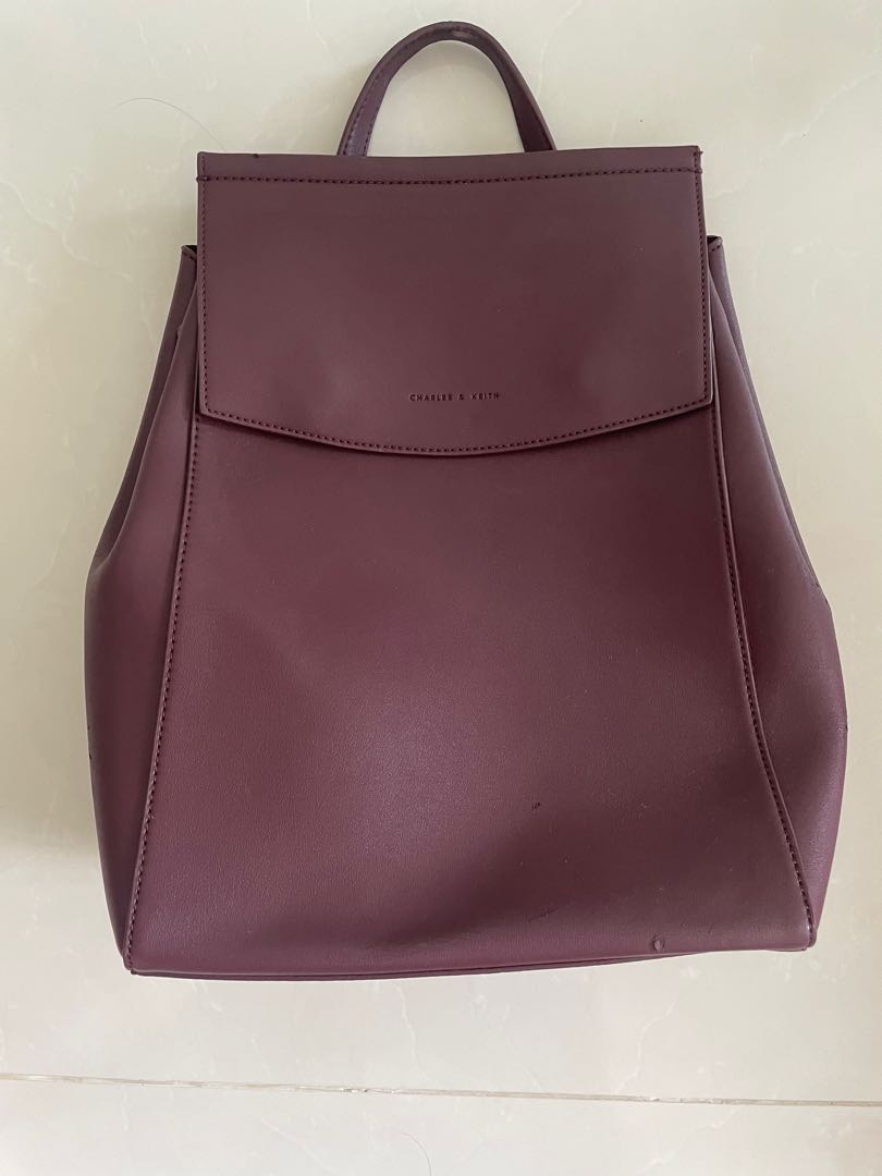 Charles And Keith Backpack Maroon CHARLES KEITH Tassel  display picture 2