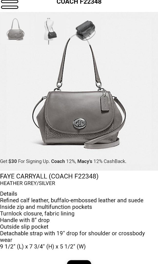 coach faye carryall