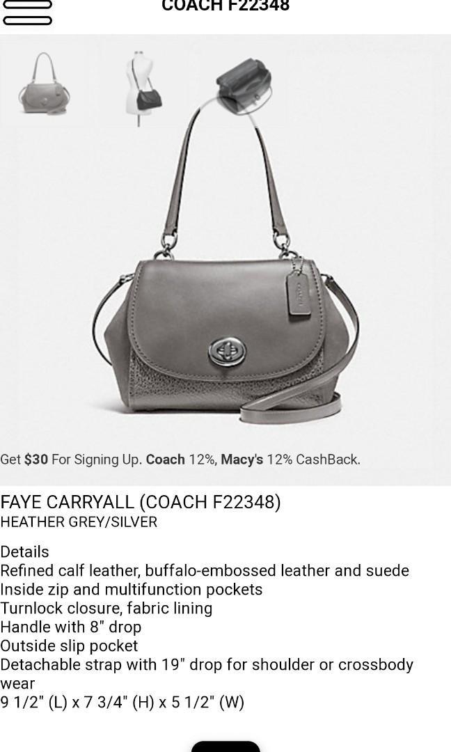 Coach faye carryall clearance