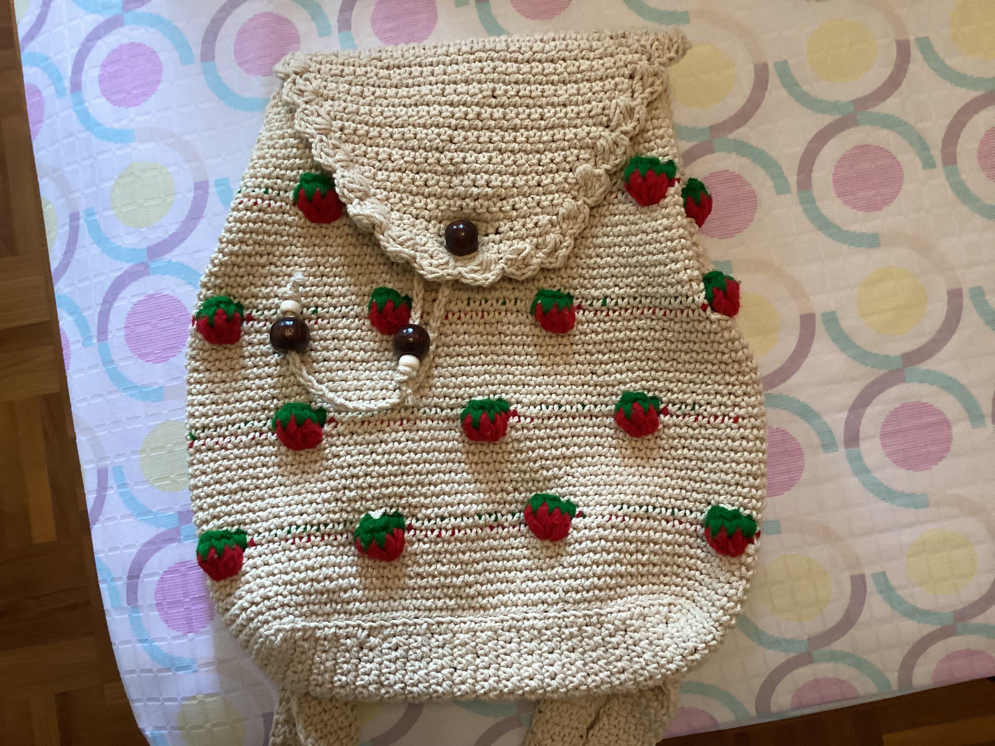 Crochet strawberry backpack outlet