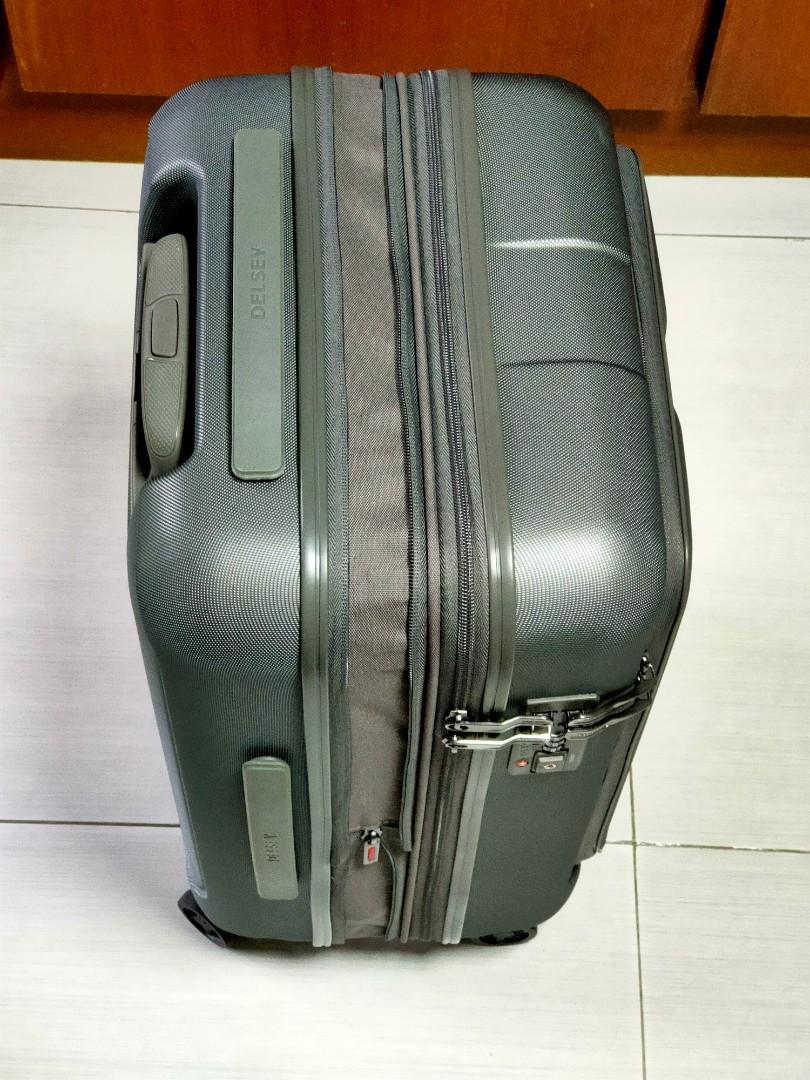 Delsey carry on cabin size suitcase, gunmetal grey color, polycarbonate