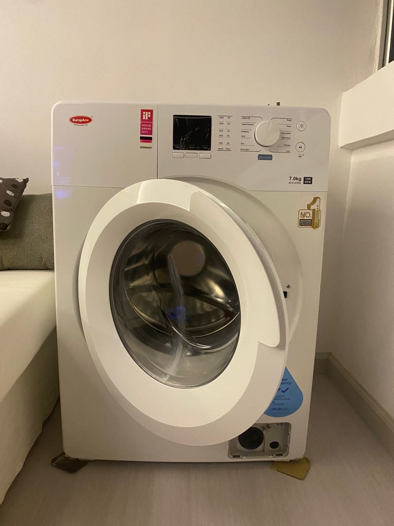 EUROPACE EFW5700S (WHITE) FRONT LOAD WASHER (7KG), TV & Home Appliances