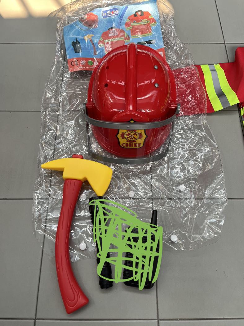 Fireman role play costume, Hobbies & Toys, Toys & Games on Carousell
