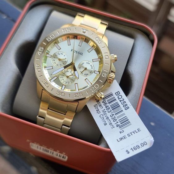 Fossil watch price gold on sale