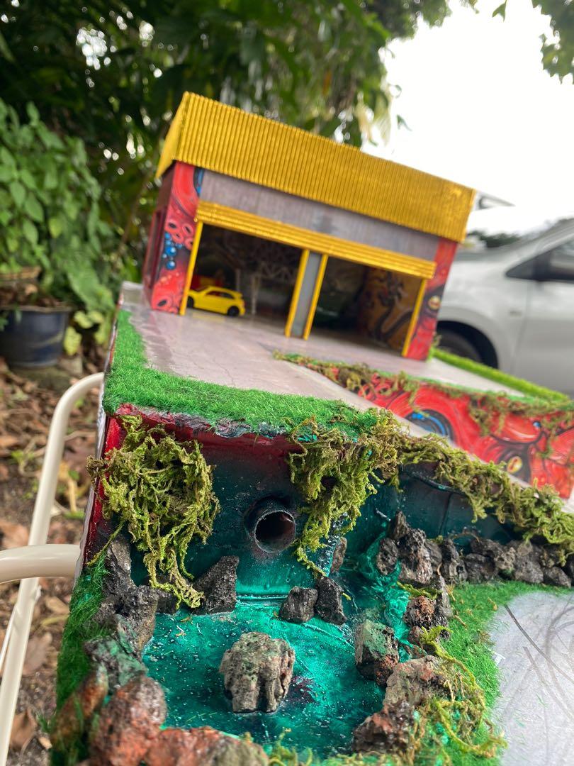 DIORAMA DIECAST 164 HILL VIEW GARAGE CONCEPT HOTWHEELS / MINIGT