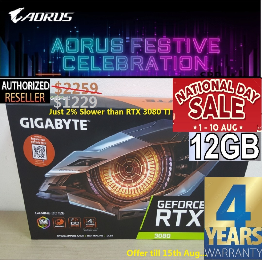 GIGABYTE RTX 3080 Gaming OC 12GB GDDR6X[3+1Y], Last Set on Offer..,"10. ...