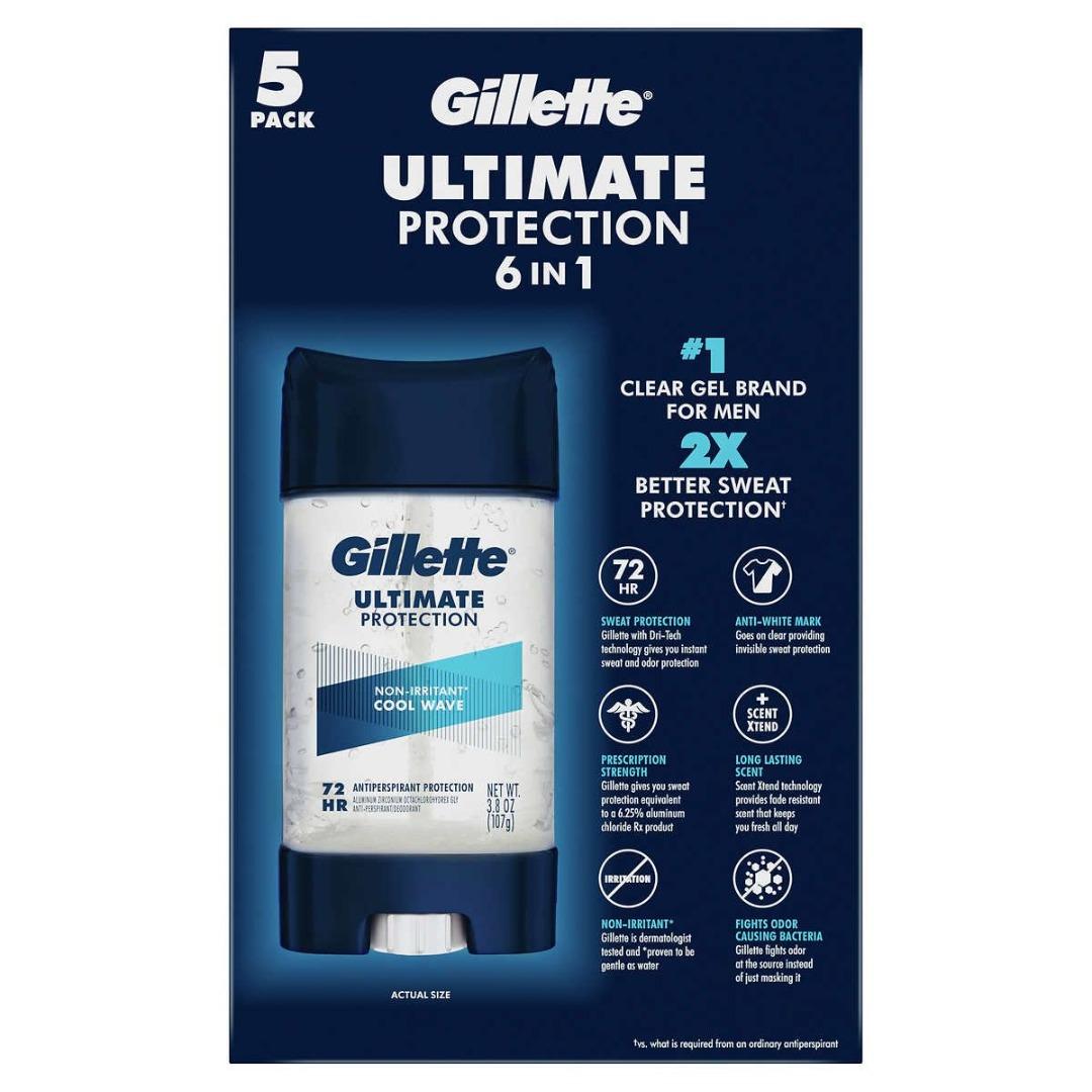 Gillette Ultimate Protection 6-in-1 Antiperspirant 吉列6合1止汗劑 3.8oz/107g ...