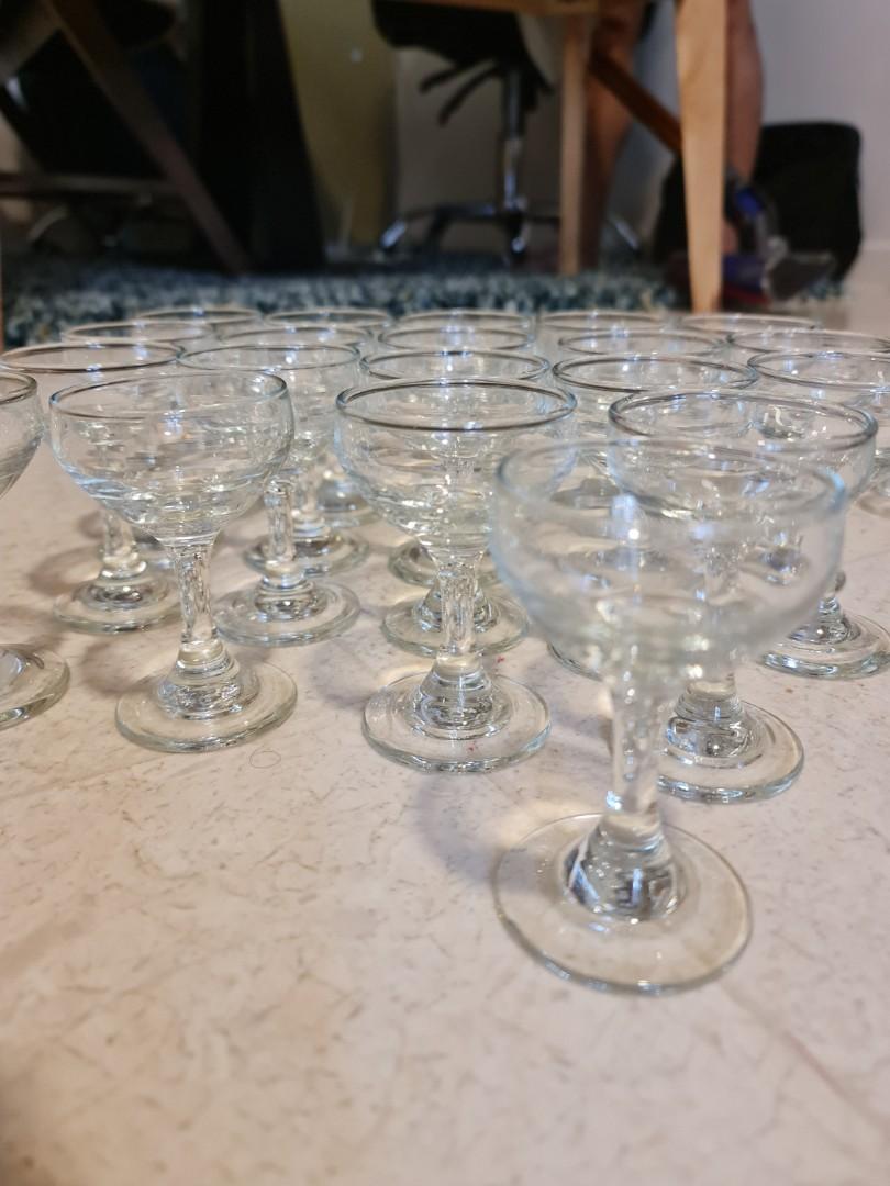 Glass dessert cups with stem, Furniture & Home Living, Kitchenware