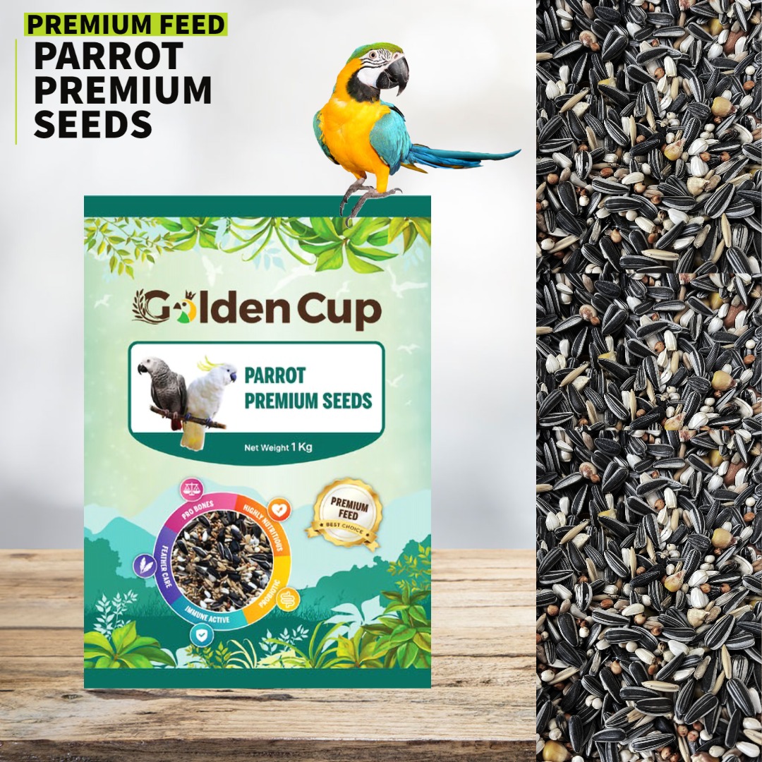 Parrot Premium Mix Feed 1kg Bird feeds Golden Cup, Pet Supplies