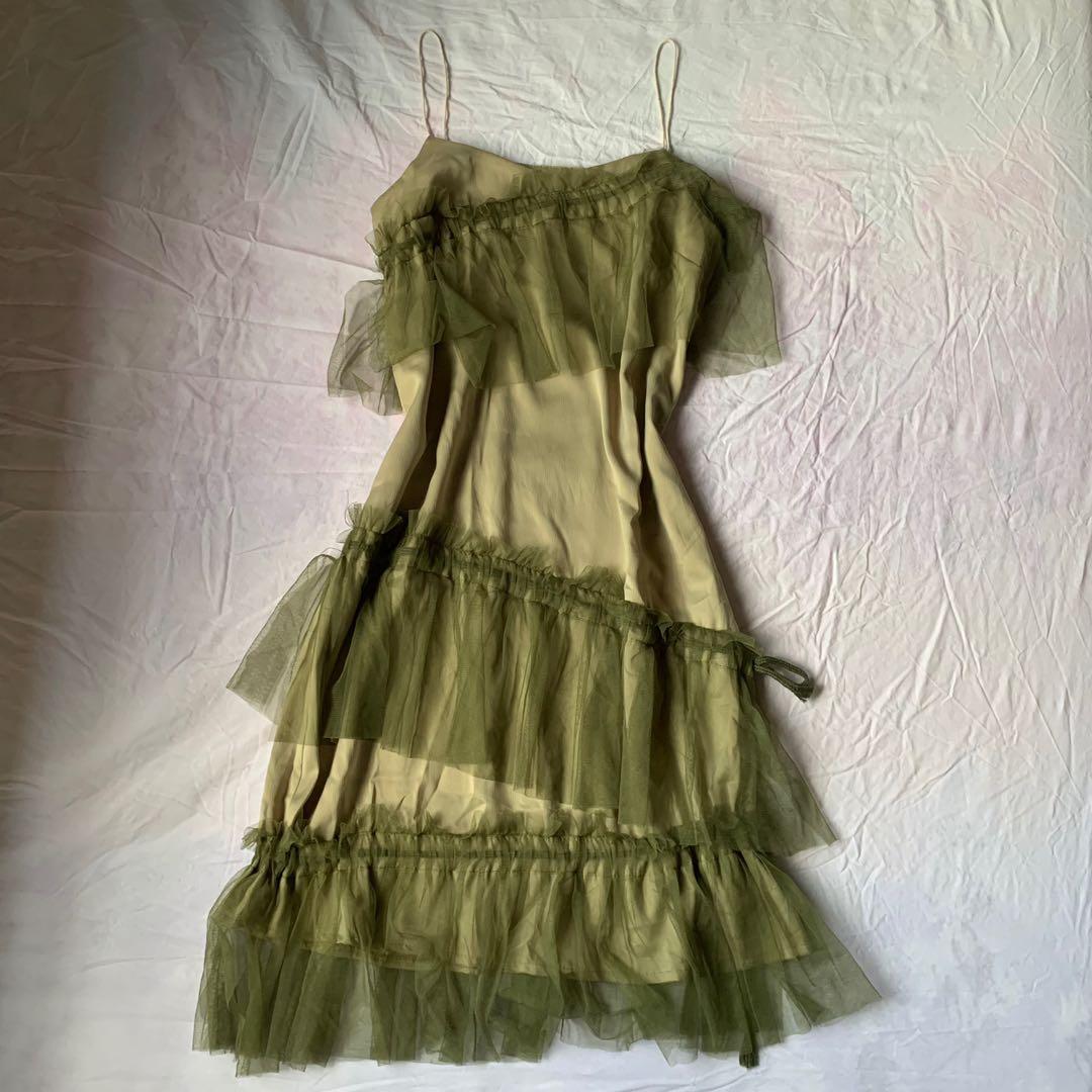 Green Fairycore Grunge Midi Dress Asymmetrical Fairy Grunge Aesthetic,  Women's Fashion, Dresses & Sets, Dresses on Carousell