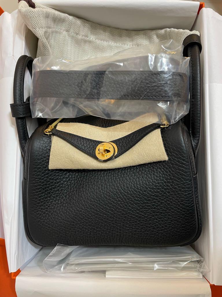 Hermes mini lindy black GHW, Luxury, Bags & Wallets on Carousell
