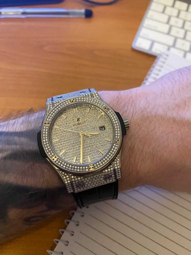 iced out hublot classic fusion