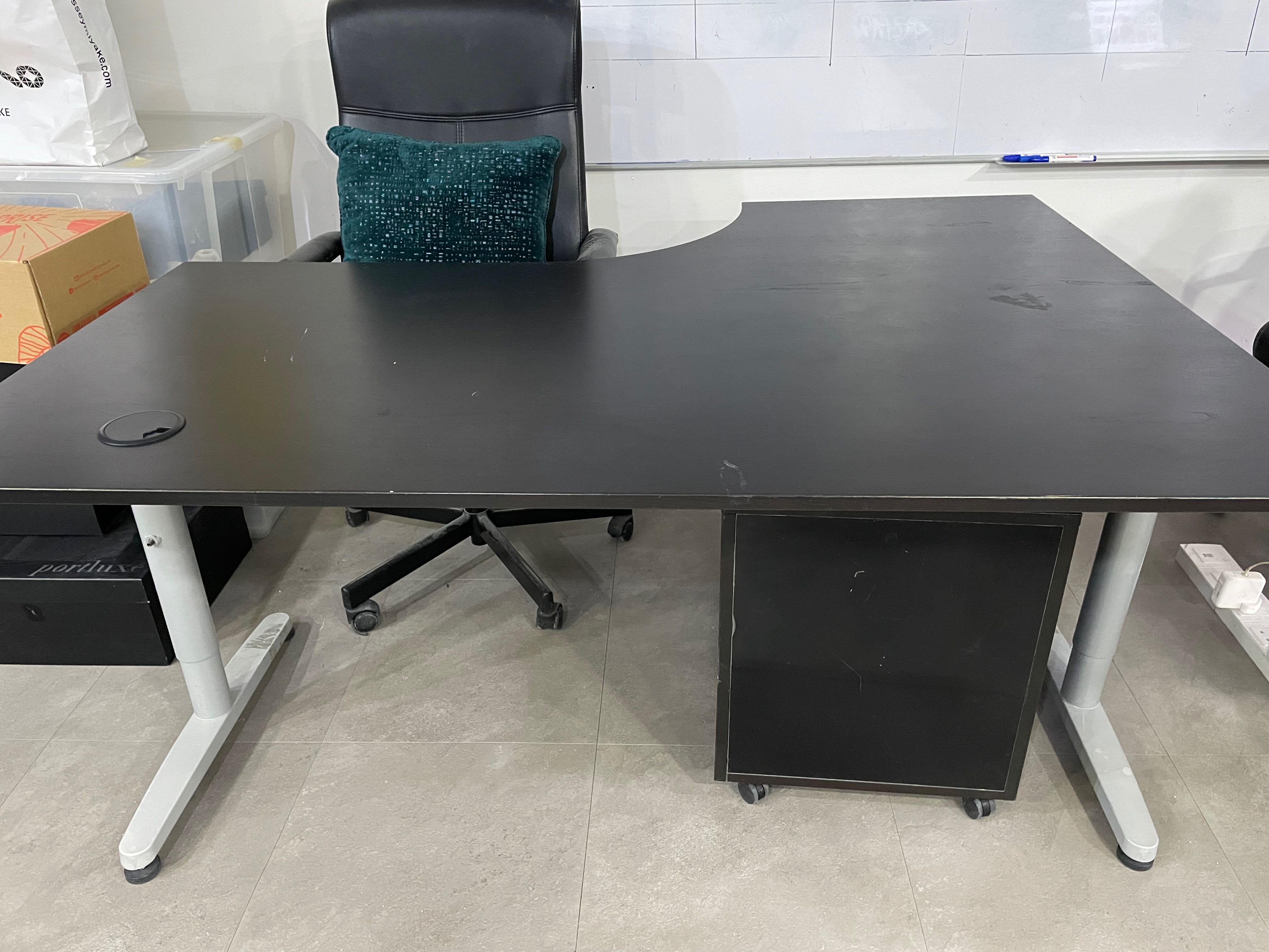 IKEA L Shape Work Desk 160x110cm, Furniture & Home Living, Furniture