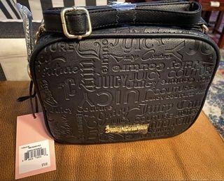 Juicy Couture Textured Logo Black Camera Crossbody Bag