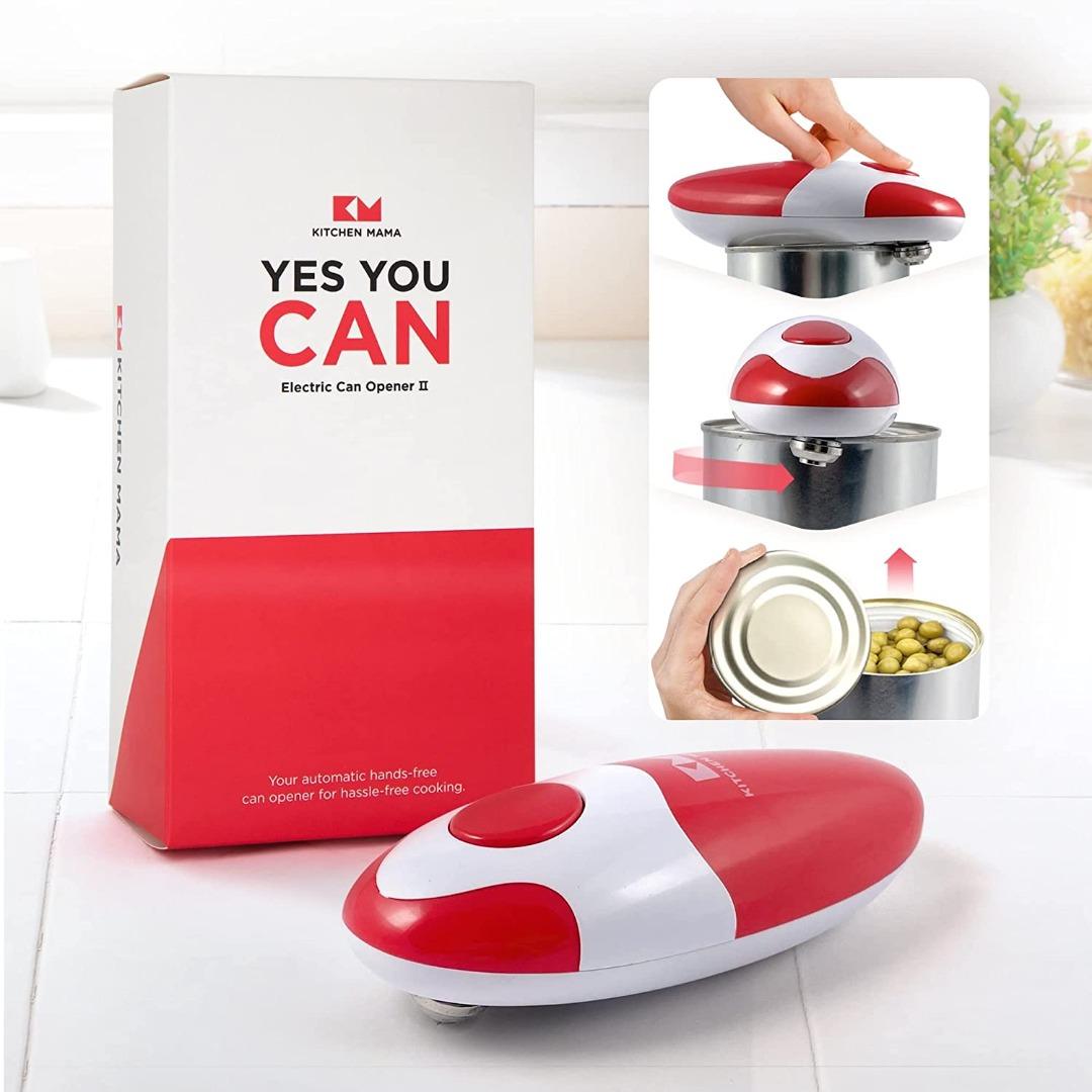 Kitchen Mama Electric Tin Can Opener V2 Upgraded Blade Opens Any Can Shape, Smooth Edges