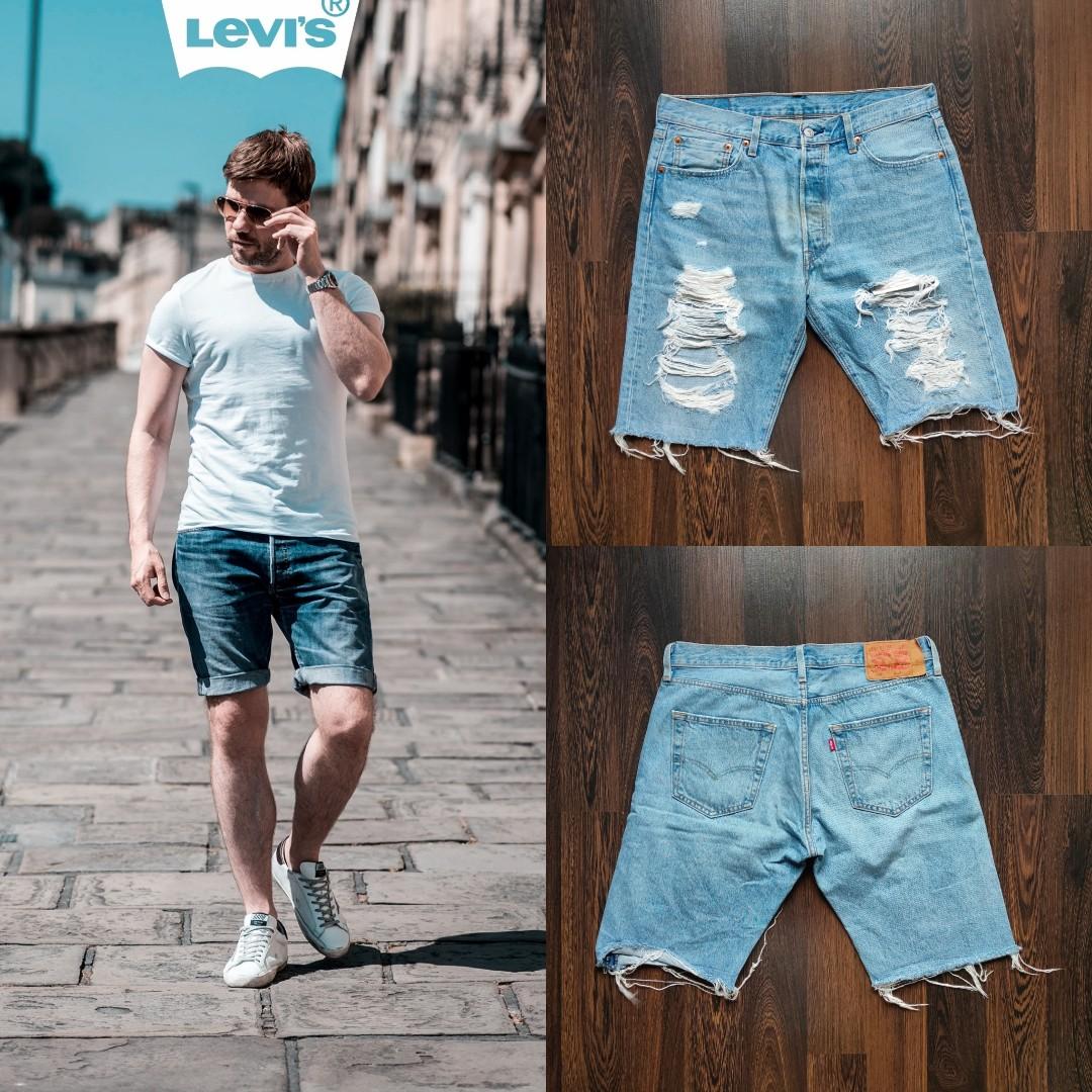 LEVI'S STRAUSS® ORIGINAL 501 | Denim Distressed Shorts, Men's Fashion,  Bottoms, Shorts on Carousell