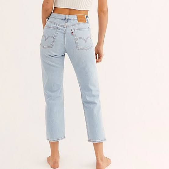Levi s Wedgie Straight Jeans in Light Blue shade is called Dibs