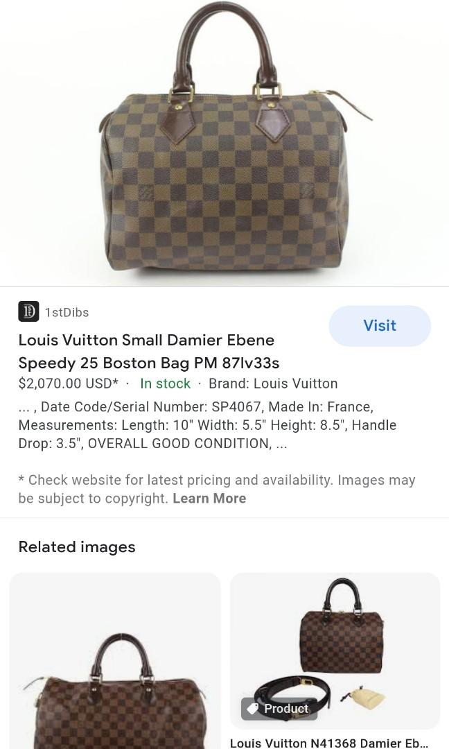 Louis Vuitton Speedy 25 Damier Ebene Handbag in Box at 1stDibs  louis  vuitton speedy 25 dimensions, louis vuitton speedy 25 damier with strap, lv  speedy 25 damier ebene