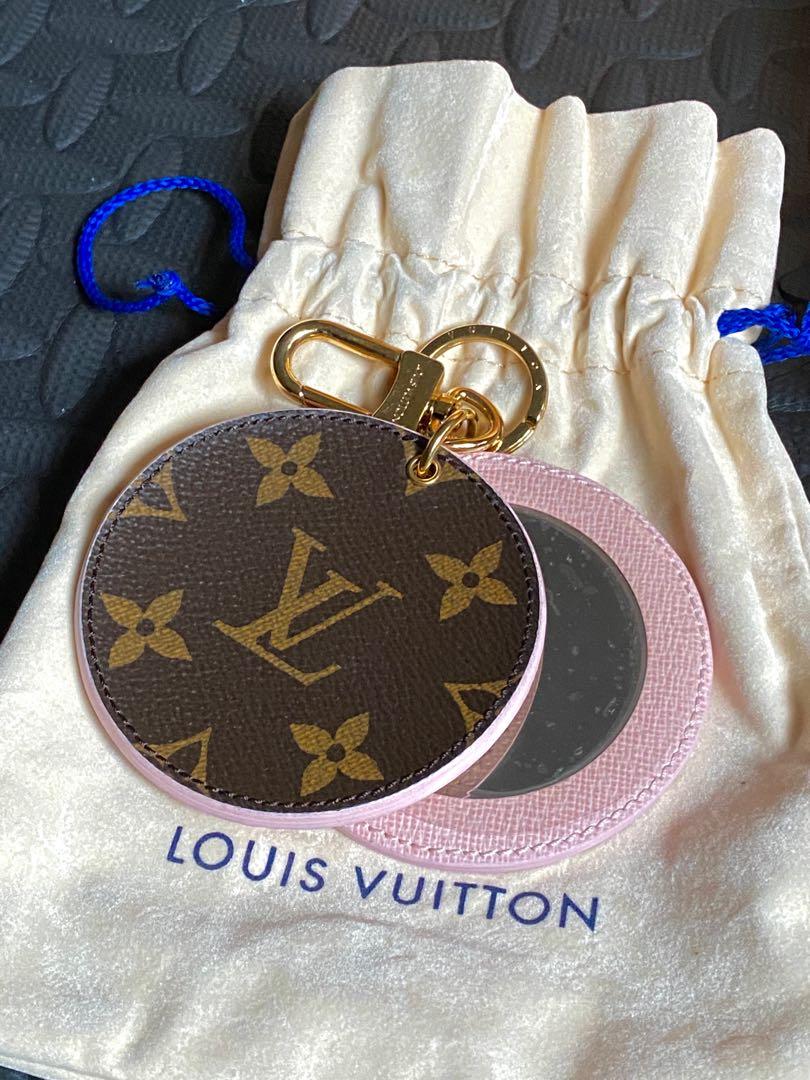 Louis Vuitton Brown Monogram & Rose Ballerine Canvas Mirror Keyring/ Bag  Charm Louis Vuitton
