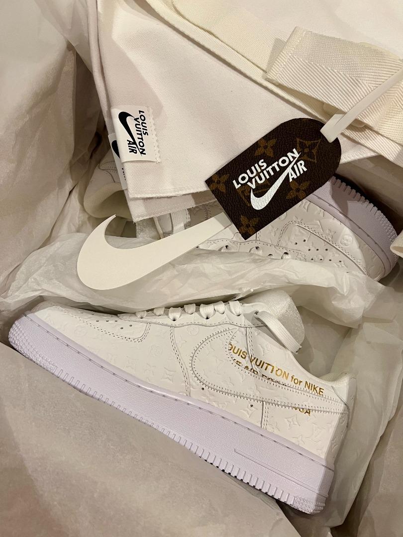 Louis Vuitton Nike Air Force 1 Low By Virgil Abloh Metallic Gold 100%  Authentic