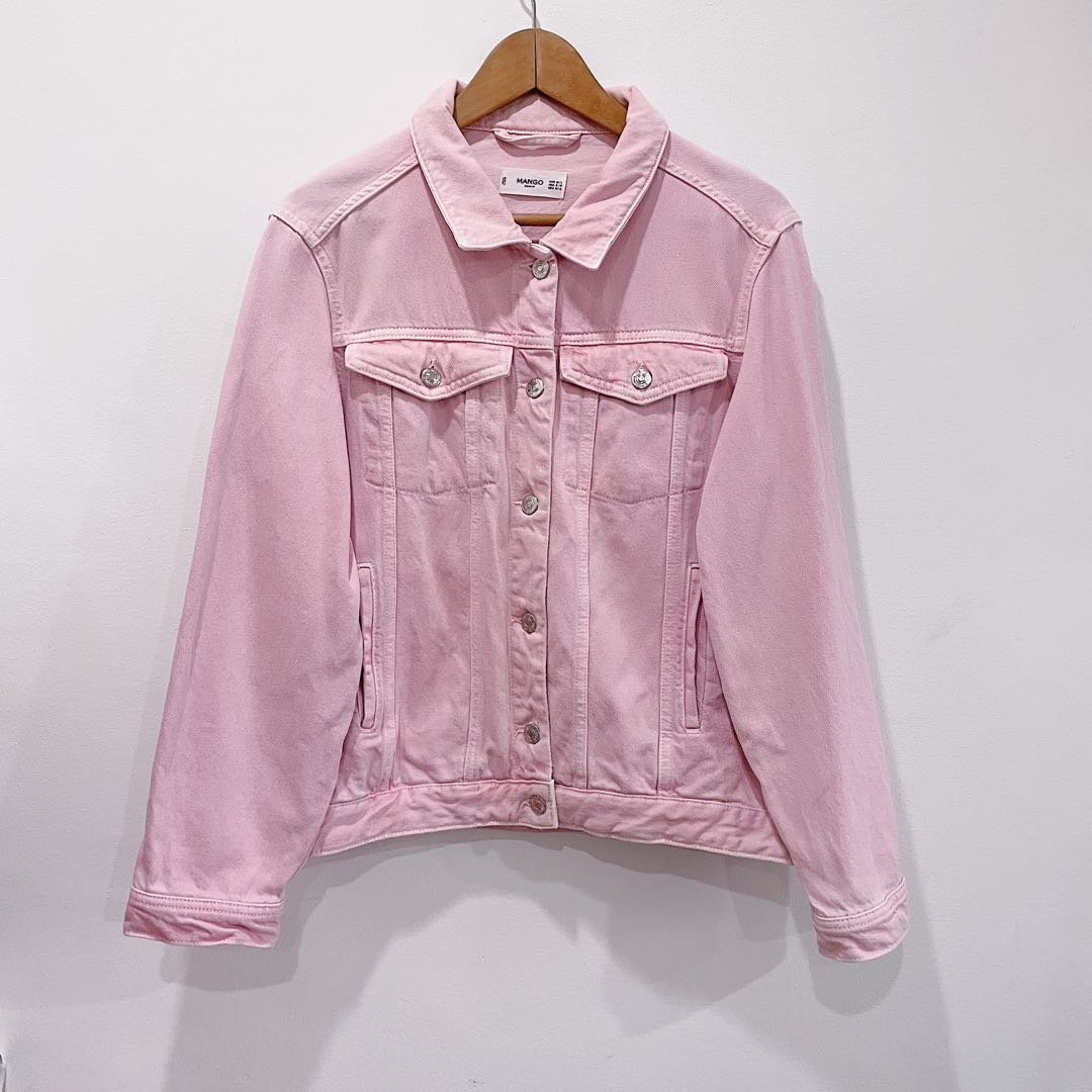 Mango pink denim jacket clearance