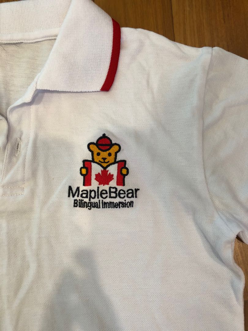 Maplebear preschool white polo shirt, Babies & Kids, Babies & Kids
