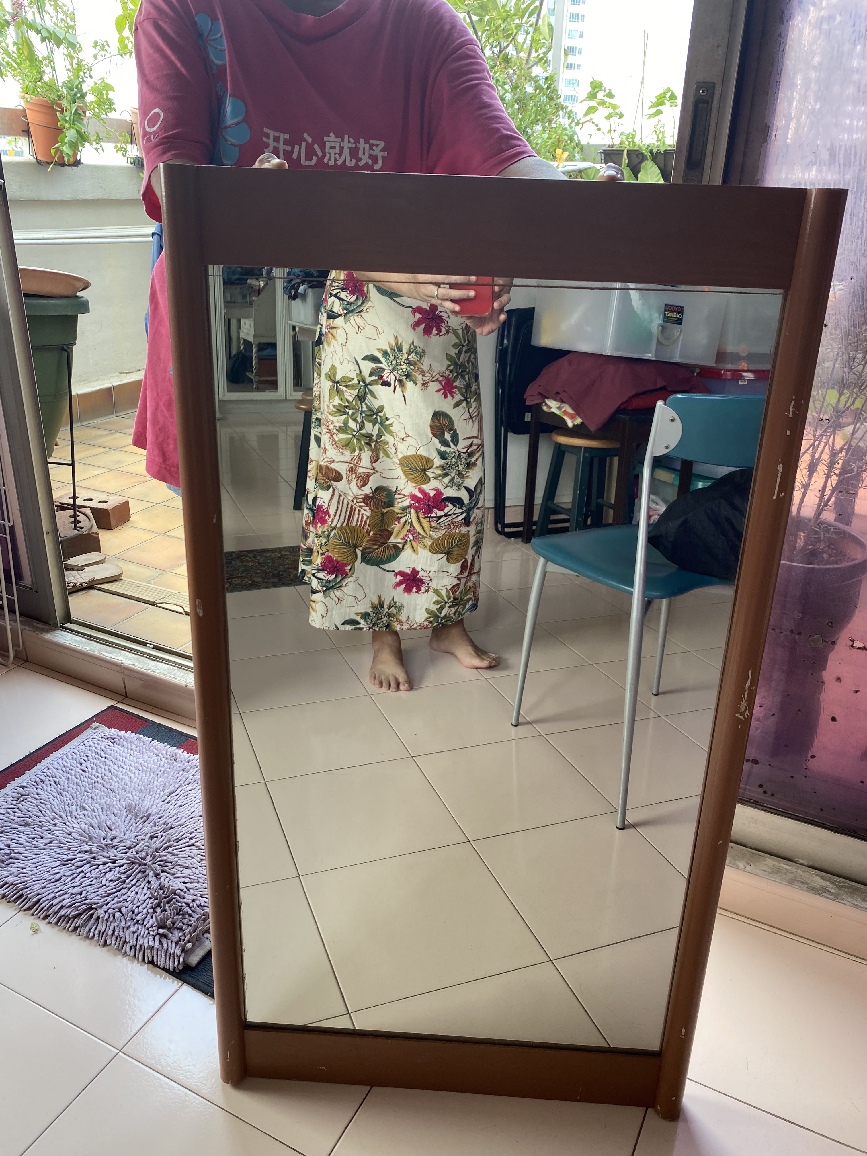 Mirror in solid wood casing, Furniture & Home Living, Home Decor ...