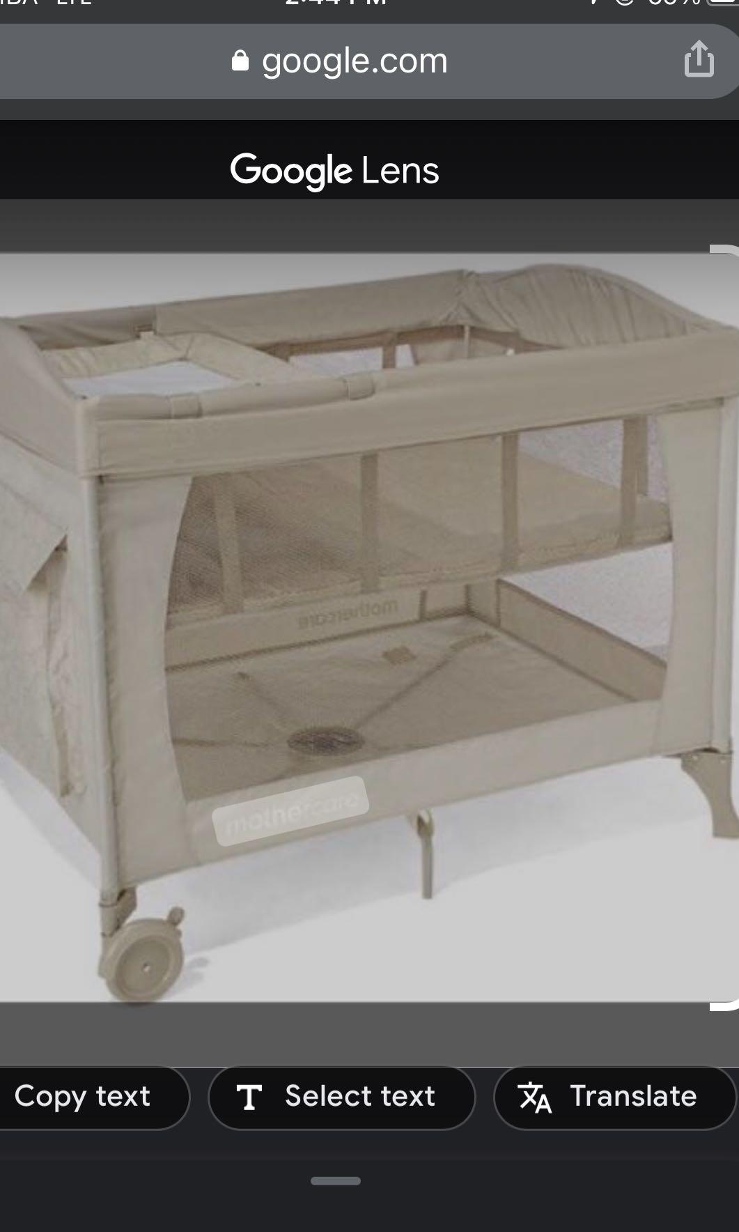 Mothercare traveller cot Grey color, Babies & Kids, Baby Nursery & Kids