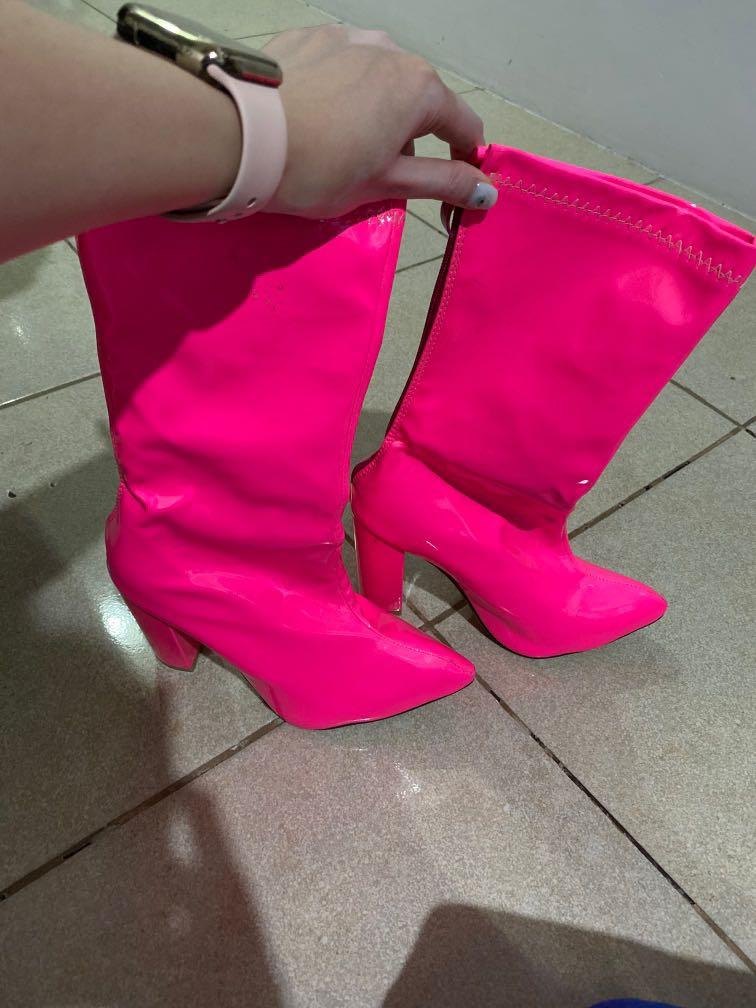 Pink online neon boots