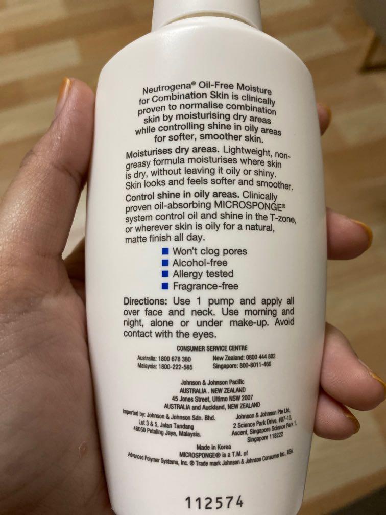 Neutrogena oil free moisturizer store for combination skin