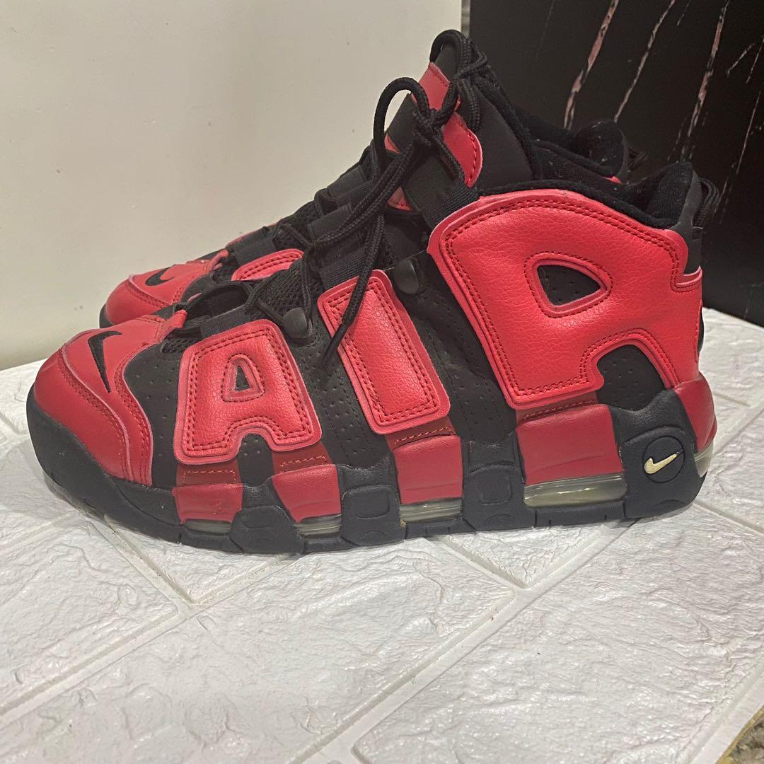Nike Air Uptempo Red Black Men s Fashion Footwear Sneakers on