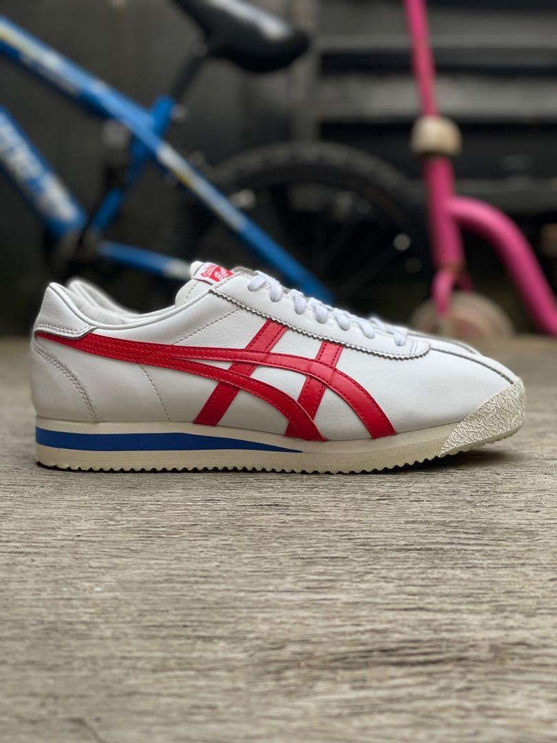 Onitsuka Tiger Corsair White Red Leather Fesyen Pria Sepatu