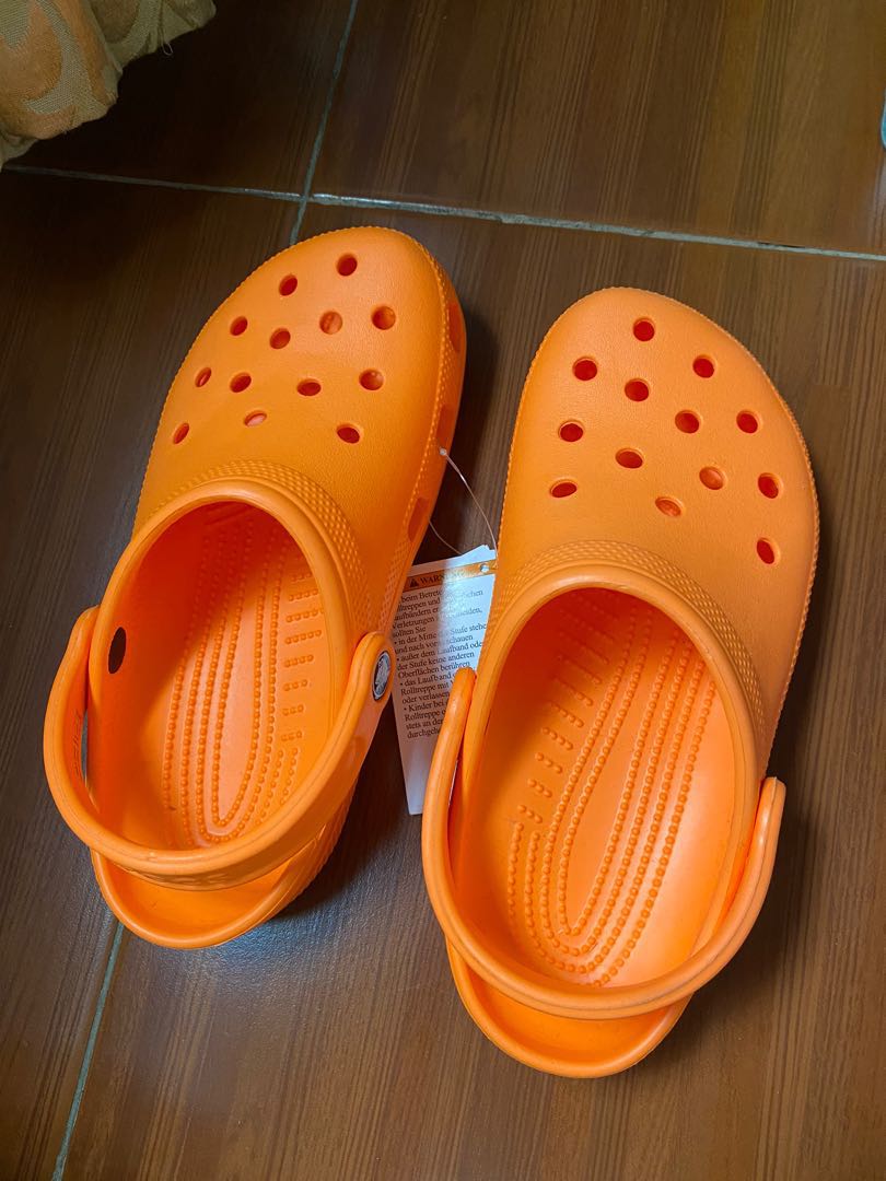 Original Crocs Classic Clog in Orange Zing, Women's Fashion, Footwear ...