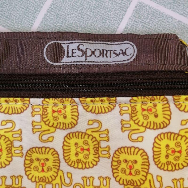 Original LeSportsac Body Bag with Small Pouch, Yellow Lion Design